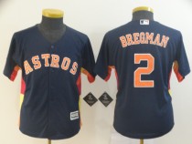 Youth Houston Astros #2 Bregman Blue Game MLB Jersey