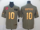 Men's Houston Texans #10 DeAndre Hopkins 2019 Olive/Gold Salute To Service 
