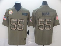 Men's Pittsburgh Steelers #55 Devin Bush 2019 Olive/Camo Salute To Service Limited Jersey