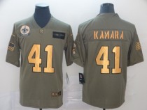 Men's New Orleans Saints #41 Alvin Kamara 2019 Olive/Gold Salute To Service Limited Jersey