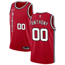 NBA Portland Trail Blazers  #00 Carmelo Anthony 50th Season Classic Swingman Red Jersey