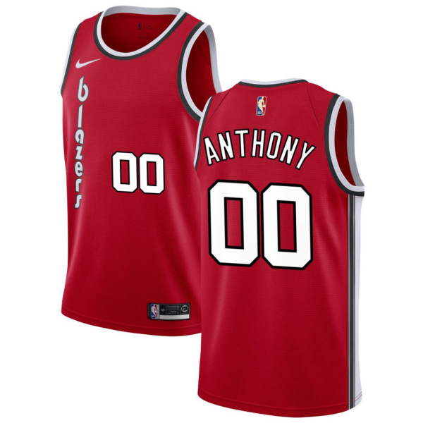 NBA Portland Trail Blazers  #00 Carmelo Anthony 50th Season Classic Swingman Red Jersey
