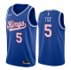 NBA Sacramento Kings #5 De'Aaron Fox #5 Blue Throwback Jersey