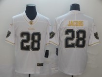 Men's Raiders #28 Josh Jacobs White 2019 100th Season Golden Edition Limited Jersey