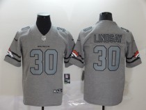 Men's Denver Broncos  #30 Lindsay 2019 Gray Gridiron Team Logo Limited Jersey