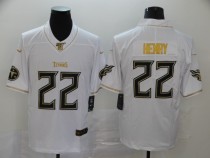 Men's Tennessee Titans #22 Derrick Henry 2019 100th Season Golden Edition Limited Jersey