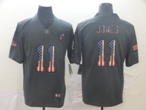 Men's Atlanta Falcons #11 Julio Jones Grey 2019 Salute To Service USA Flag Fashion Limited Jersey