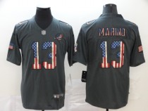 Men's Miami Dolphins #13 Dan Marino Grey 2019 Salute To Service USA Flag Fashion Limited Jersey