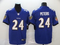Men's Baltimore Ravens #24 Marcus Peters Purple Vapor Untouchable Limited Jersey