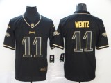 Men's Philadelphia Eagles #11 Carson Wentz Black 2019 Golden Edition Limited Jersey