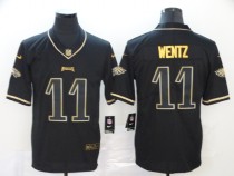 Men's Philadelphia Eagles #11 Carson Wentz Black 2019 Golden Edition Limited Jersey