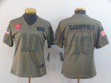Women Nike 49ers #10 Jimmy Garoppolo 2019 Olive Salute To Service Limited Jersey