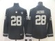 Men's Nike Raiders #28 Josh Jacobs Black Therma Long Sleeve Jersey