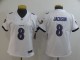 Women Nike Baltimore Ravens #8 Jackson White Vapor Untouchable Limited Jersey