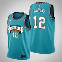 NBA  Memphis Grizzlies #12 Ja Morant Green Throwback Swingman Nike Jersey 