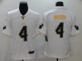Men's Houston Texans #4 Deshaun Watson White 2019 100th Season Golden Edition Limited Jersey