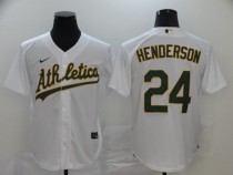 MLB Oakland Athletics #24 Henderson White Game Nike Jersey