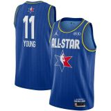Men's NBA Atlanta Hawks #11 Trae Young 2020 All-Star Jordan Blue Red Swingman Jersey 