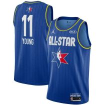 Men's NBA Atlanta Hawks #11 Trae Young 2020 All-Star Jordan Blue Red Swingman Jersey 