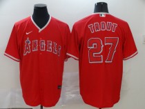 MLB Los Angeles Angels #27 Trout Red Game Nike Jersey