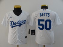 Youth MLB Los Angeles Dodgers #50 Betts White Game Nike Jersey