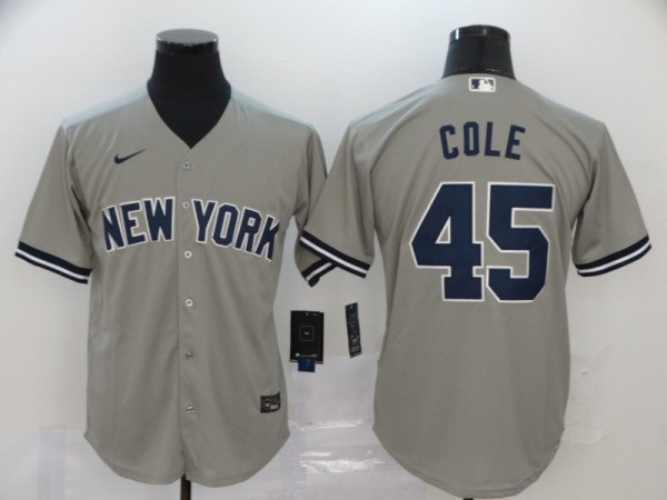 MLB New York Yankees #45 Gerrit Cole Grey Game Nike Jersey