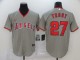 MLB Los Angeles Angels #27 Trout Grey Game Nike Jersey