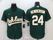 MLB Oakland Athletics #24 Henderson Green Game Nike Jersey