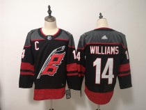 Men's Carolina Hurricanes #14 Justin Williams Black Adidas Stitched NHL Jersey