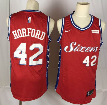 76ers #42 Al Horford Red Basketball Swingman Statement Edition Jersey