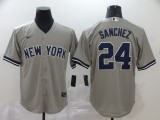 MLB New York Yankees #24 Gary Sánchez Grey Game Nike Jersey