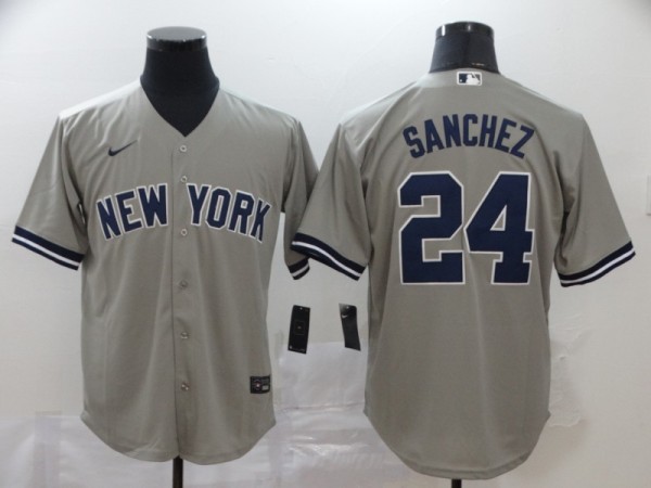 MLB New York Yankees #24 Gary Sánchez Grey Game Nike Jersey