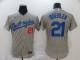 MLB Los Angeles Dodgers #21 Buehler Grey Flex Base Elite Jersey