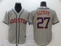 MLB Houston Astros #27 Altuve Grey Game Nike Jersey
