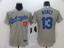 MLB Los Angeles Dodgers #13 Muncy Grey Flex Base Elite Jersey
