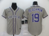 MLB Colorado Rockies #19 Blackmon Grey Nike Game Jersey