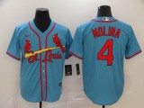 MLB Cardinals #4 Yadier Molina Blue Game Nike Jersey