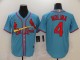 MLB Cardinals #4 Yadier Molina Blue Game Nike Jersey