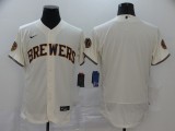 MLB Milwaukee Brewers Blank Cream Flex Base Elite Jersey