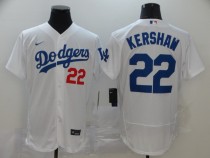 MLB Los Angeles Dodgers #22 Kershaw White Flex Base Elite Jersey