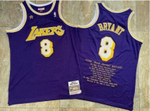 NBA Los Angeles Lakers #8 Kobe Bryant Customized Purple With Honor Stitched Jersey