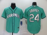 MLB Seattle Mariners #24 Ken Griffey Green Game Nike Jersey