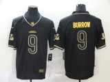 Men's Cincinnati Bengals #9 Joe Burrow Black 2020 Golden Edition Limited Jersey