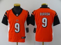 Youth Cincinnati Bengals #9 Joe Burrow Orange Vapor Untouchable Limited Jersey