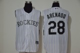 Men's Colorado Rockies #28 Arenado White Sleeveless Baseball Jersey