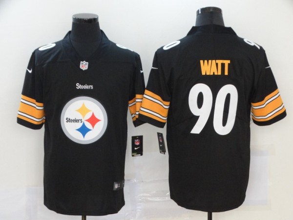 Men's Pittsburgh Steelers #90 T. J. Watt Team Big Logo Number Vapor Untouchable Limited Jersey