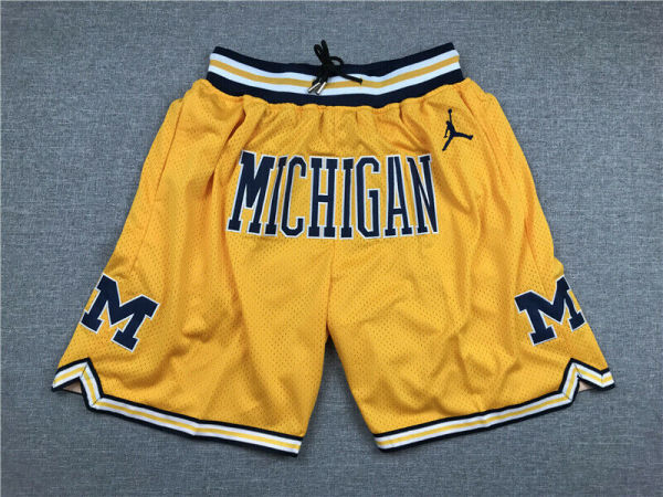 NCAA Michigan Wolverines Basketball Orange Shorts