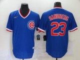 MLB Chicago Cubs #23 Sandberg Blue Throwback Nike Jersey