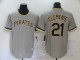 MLB Pittsburgh Pirates #21 Roberto Clemente Grey Throwback Nike Jersey