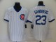 MLB Chicago Cubs #23 Sandberg White Throwback Nike Jersey
